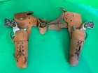 1958 Mattel Shootin Shell Double Fanner Leather Cap Gun Holster Set