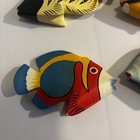 Full Set Of 5 Vintage 90s Pier 1 Hand Painted Tropical Wooden Fish Decor Accents