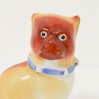 Antique Porcelain Seated Pug Figurine Cat Face Germany Late 19th Century