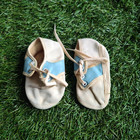 Lot Of Vintage Baby Saddle Shoes Ideal Brown Blue Leather Size 1 One Pair Socks