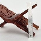Wood Folding Cookbook Holder Bible Book Display Stand Hand Carved Ornate India