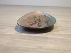 Vintage Enamel Over Copper 4  Art Trinket Bird Artist Signed Holland 