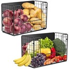 Set Magnetic Shelf For Fridge  Fruit Potato   Onion Storage Bins  2 Black