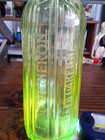 Mega Rare  etabl  Vigneron  Etched   Fluted Green Uranium Glass Seltzer Bottle  