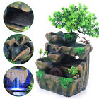 Water Fountain Tabletop Indoor Small Rock Waterfall Zen Decor With Led Light New