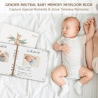 Wooden Keepsake Baby Memory Book Boys   Girls  First 5 Years Baby Book Journal M