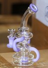8inch Heavy Glass Bong Smoking Hookah Purple  Colorful Percolate Water Pipe 14mm