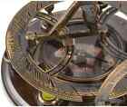 Antique Gilbert   Sons Brass 5 Inch Sundial Compass With Wood Box Vintage Style