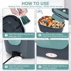 Electric Heated Lunch Box Food Warmer Portable 12v 110v Car Office 60w
