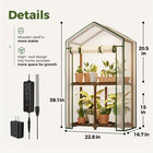 Bamworld Mini Greenhouse With Grow Light Plant Stand 2-tiered Warm House With Pe