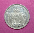 S4 - Brasil - Brazil 500 Reis 1866 Uncirculated Silver Coin - King Pedro Ii