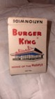 Rare Vintage Burger King 1950   s Old Logo Collectible Matchbook Matches