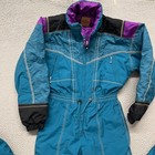 Obermeyer Ski Suit Woemns 10 Blue Purple 80 s Outdoors Reversible Outdoors