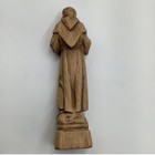Vintage Statue Saint Francis Wood Carving Religious Figure Decor