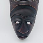 Vtg African Wood Tribal Mask Turtle Hand Carved Wall Decor Africa Handmade 16   x5