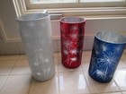 Valerie Parr Hill 4th July Celebration Set Of 3 Hurricanes W Lights New
