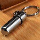 Stainless Steel Cigar Punch Cutter With Key Chain Ring Silver Color Bullet Shape