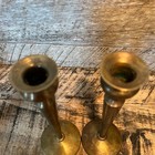 Vtg Brass Candlestick Pair Tall Taper Holders Rustic Home Decor Candle Set Read