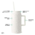 50 Fl Oz Insulated Stainless Steel Trek Tumbler With Straw Lid   Cream Leopard