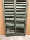 Single Antique Vtg Window 26x59 Louvered Door Shutter Shabby Green Old 130-26b