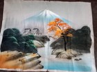 Vintage Japanese Silk Watercolor Painting Not Framed  18x14    j