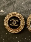 Chanel Buttons 2pc Gold Black  18mm