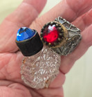 2 Vintage Miniature Glass And Jeweled Perfume  Bottles  478