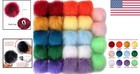 24-piece Rainbow Faux Fur Pom Pom Balls - Perfect For Hats And Scarves