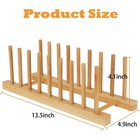 Bamboo Dish Drying Rack Kitchen Cabinet Organizer Plate Pot Lid Holder Wooden