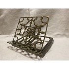 Vintage Solid Brass Adjustable Book Music Art Stand Easel Holder Cookbook Ipad