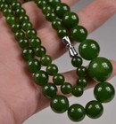 Exquisite Chinese Green Jade Beads Necklace