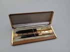 Vintage Parker  51  Fountain Pen And Mechanical Pencil Set With Case - Gold
