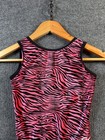 Gk Elite Pink Black Gymnastics Tank Leotard Cl Child Large Animal Print Velour