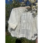 Vintage Antique 1800s Top  Victorian  Hand Stitched  Embroidered Lace