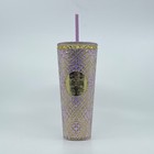 Disney Starbucks Sleeping Beauty Travel Tumbler Disneyland 70th Purple Gold 2025