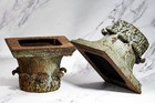 Pair Antique Cast Iron Neoclassical Corinthian Column Capitals New York City