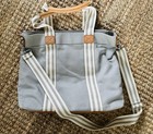 Nwt Pottery Barn Monogrammed    t     Gray Diaper Bag With Changing Pad  