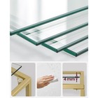 5-tier Slim Bookshelf With Tempered Glass Shelves Gold Steel Frame