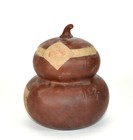 Antique Chinese Qing Guangxu Double Gourd Form Zisha Purple Clay Tea Caddy