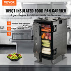 Vevor Insulated Food Pan Carrier Front Load Catering Box W  Wheels 109 Qt Black