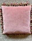 Vintage Aubusson Needlepoint Embroidery 2 Pillows Tassels Down Filled Floral 18   