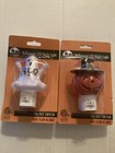Lot Of 2 Halloween Led Night Light Ghost Jack O Lantern Plug In On Off Switch