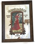 Anheiser-busch  King Of Beers Brown Wood Framed Bar Glass Mirror 19 25  By 25 5 
