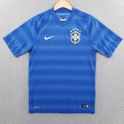 Brazil Nike Shirt Small Blue Dri Fit Jersey 2014 2015 Away World Cup Brasil Cbf