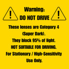 Black Out Sunglasses For Men Women Flat Top Retro Classic Category 4 Super Dark