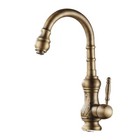 Antique Brass Carved Art Kitchen Sink Faucet Swivel Spout Mixer Tap Fsf080