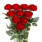 10pcs Artificial Roses Flowers  Realistic Blossom Roses  Real Touch Silk Red