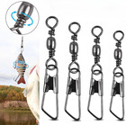  360   Rotating Fishing Swivel Fishing Barrel Swivel With Interlock Snap Size 6 