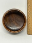 Monkey Pod Hand Carved 4 d X 2 1 4  Deep Wooden Bowl Signed Sorensen Hawaii Vtg