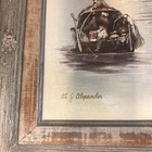Vintage Oil Painting Al G Alexander Japanese Sailing Boat Wood Frame 1974 Signed